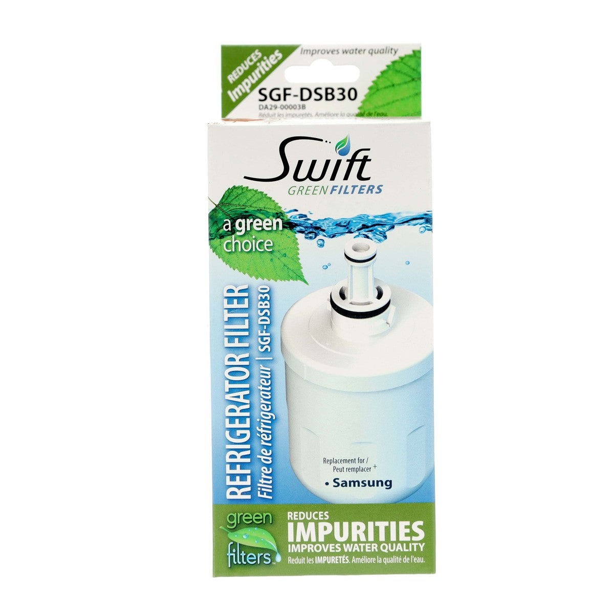 Swift Green Filter SGF-DSB30 VOC Removal Refrigerator Water Filter - Equivalent to Samsung DA29-00003G, DA2900003AB Supco